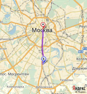 Маршрут из Москвы (п Московский) в Москву