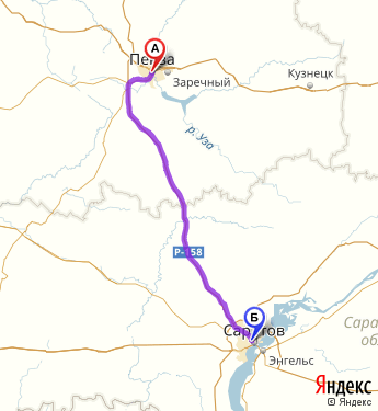 Грузоперевозки Пенза - Саратов