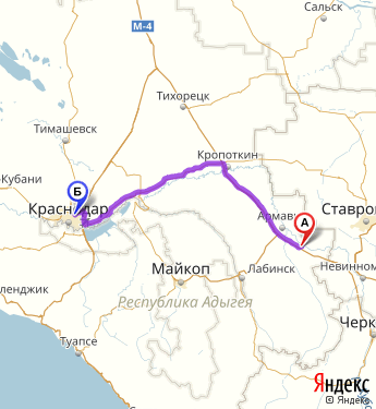 Маршрут из Конокова в Краснодарского зипа-20 км