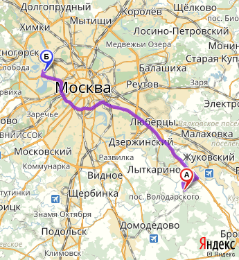 Маршрут из Мобиля-2 в Москву