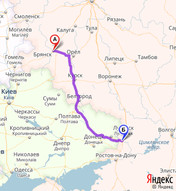 Москва брянск расстояние в км на автомобиле