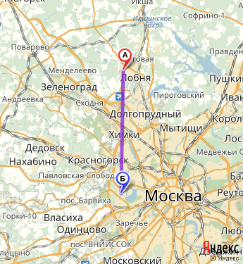 Маршрут из Горок-2 в Москву