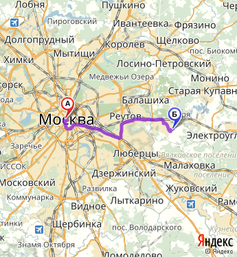 Маршрут из Москвы в Соболиху