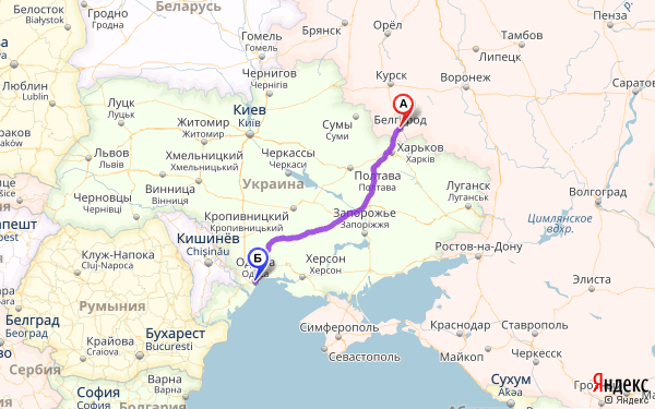 Какое расстояние от белгорода до границы украины