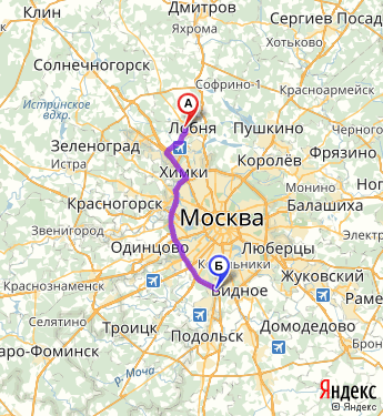 Маршрут из Лобни в Москву
