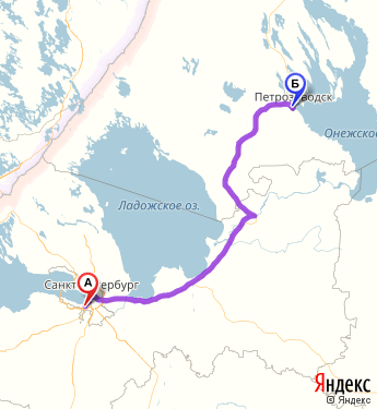 Маршрут из Санкт-Петербурга в Петрозаводск