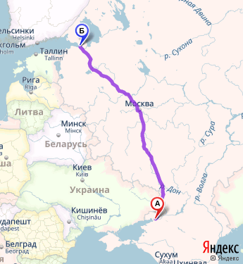 Маршрут из Ростова-на-Дону в Санкт-Петербург