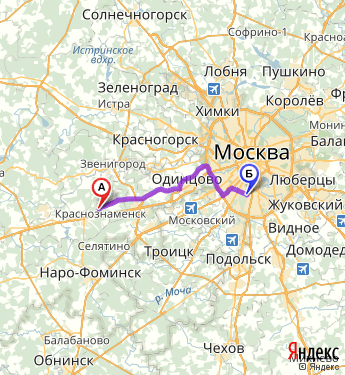 Маршрут из Молоковского в Москву