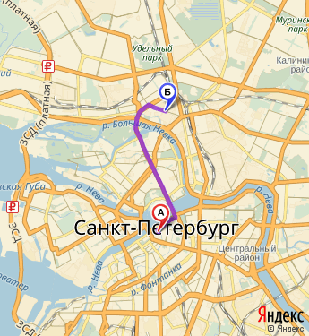 Маршрут по Санкт-Петербургу