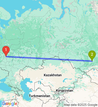 Маршрут из Москвы в Абакан
