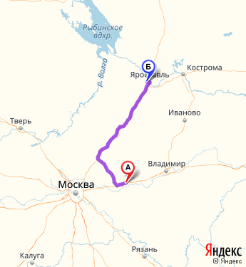 Маршрут из Покрова в Ярославль