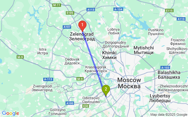 Маршрут из Зеленограда в До мкаду
