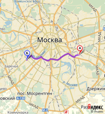 Маршрут из Москвы в покленово (38 км. от МКАД)