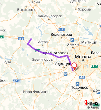 Маршрут из 1 км в деревню Марково-Курсакову (истринскую район)