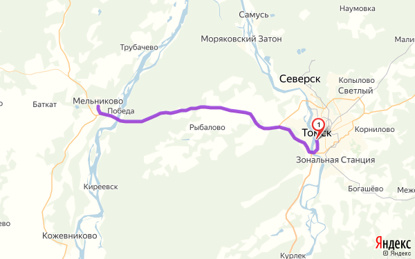 Томск копылово карта