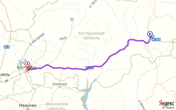 Поназырево кострома карта