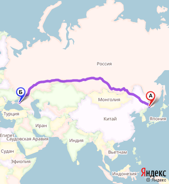 Маршрут из Владивостока в Краснодар