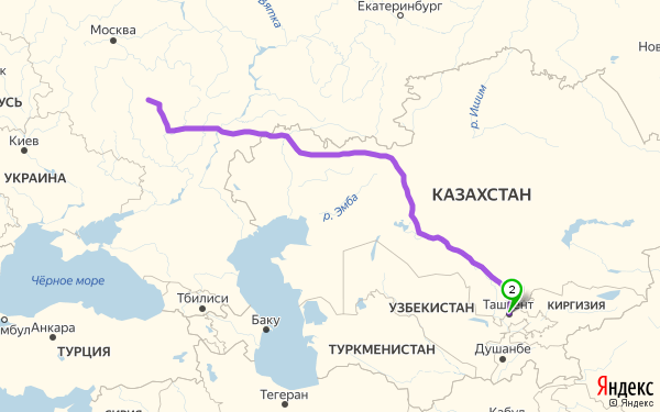 Маршрут из Мичуринска в Ташкент