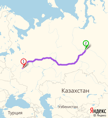 Маршрут из Москвы в Нефтеюганск