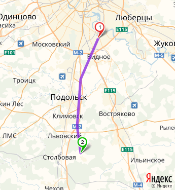 Маршрут из Москвы в д. Томарово (55 км от москвы)