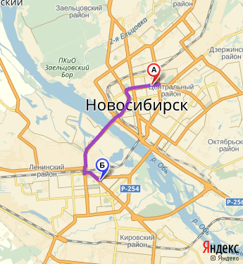 Маршрут по Новосибирску