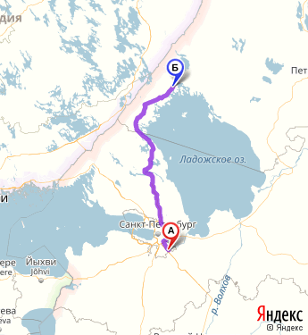 Маршрут из Колпина в Сортавалу