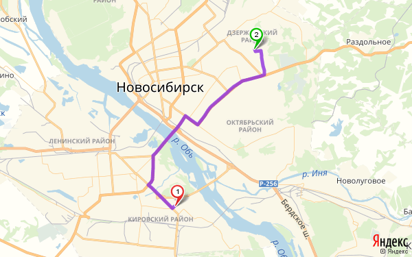 Маршрут из ИКЕА Новосибирска (новосибирск) в Новосибирск