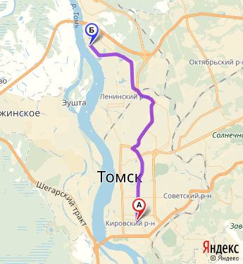 Маршрут по Томску