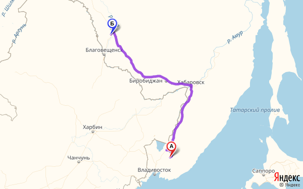 Карта хабаровск благовещенск