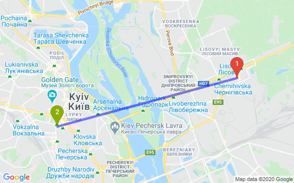 Маршрут по Киеву