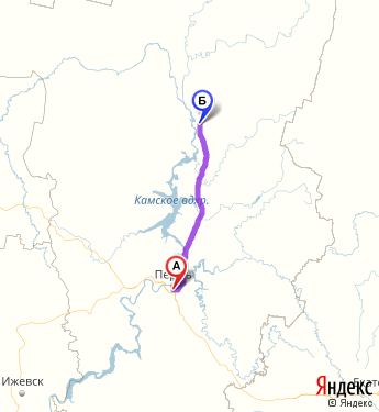 Маршрут из Перми в Соликамска