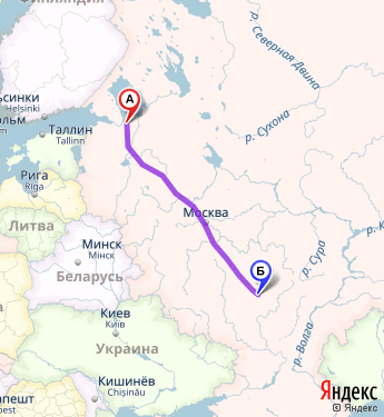 Маршрут из Путилова в 56 км