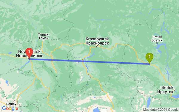 Маршрут из Новосибирска в Тулун