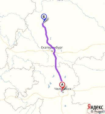 Маршрут из Челябинска в Нижний Тагил