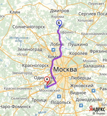 Маршрут из Москвы в Икшу