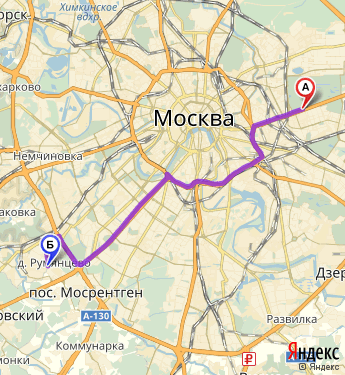 Маршрут из Москвы в Москву (п московский)