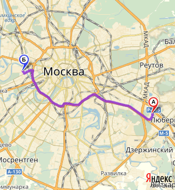Маршрут из Москвы в Береговой