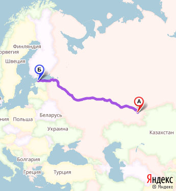 Маршрут из Магнитогорска в Таллинна