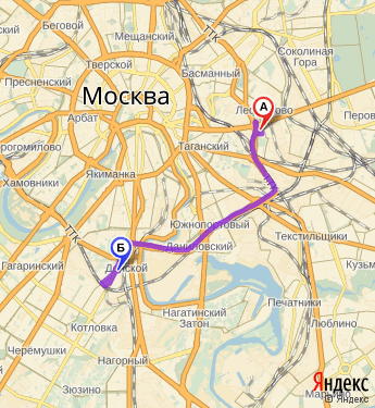 Маршрут из Москвы в Москву загородную шоссе 5 к4