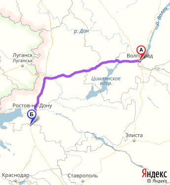 Маршрут из Волгограда в Цукерову Балку