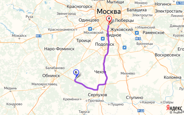 Руза на карте московской