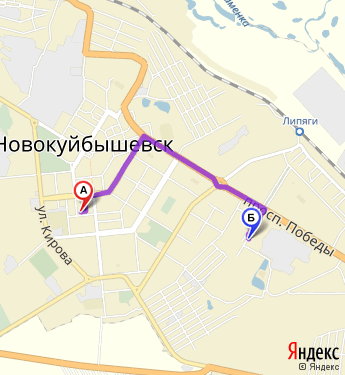Маршрут по Новокуйбышевску