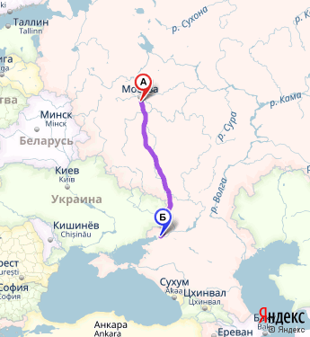 Маршрут из Домодедова в Ростов-на-Дону