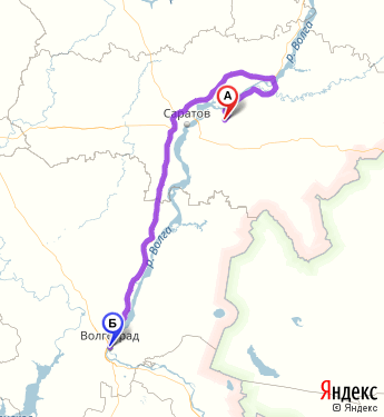 Маршрут из Саратовской области в Волгоград