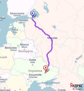 Маршрут из Днепропетровска в Санкт-Петербург