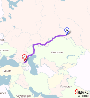 Маршрут из Магаса в Омск