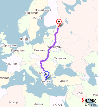 Маршрут из Санкт-Петербурга в 