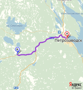Маршрут из Петрозаводска в Крошнозеро