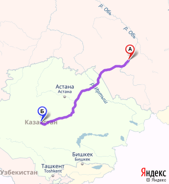 Маршрут из Новосибирска в Талды-Курган