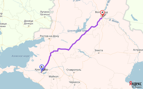 Волгоградская область построить маршрут